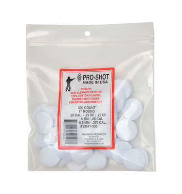 Cleaning Equipment Pro Shot Products Patch PRO-SHOT PATCH .22-.270CAL 1" 300CT